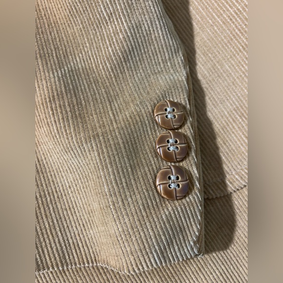 Elderado Mens Vintage Two Buttons Corduroy Blazer Jacket Tan Beige 42 - Picture 10 of 10